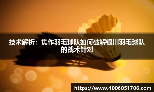 技术解析：焦作羽毛球队如何破解银川羽毛球队的战术针对